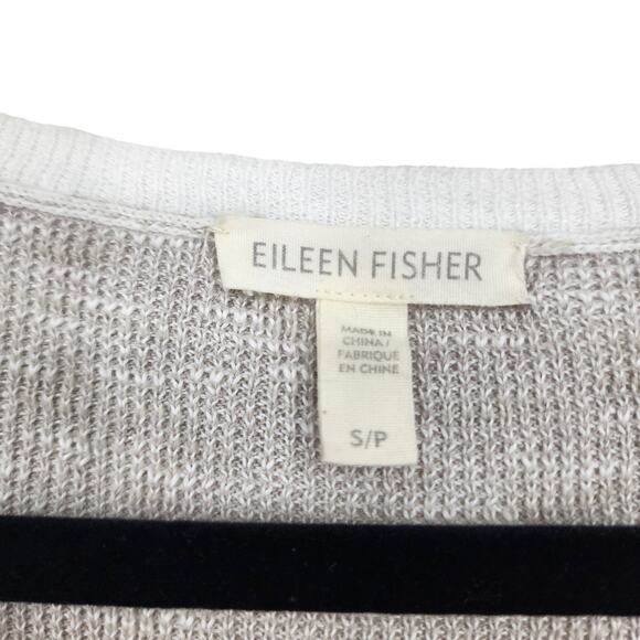 Eileen Fisher System Striped Organic Cotton Linen Blouse Top Size Small - Picture 2 of 4